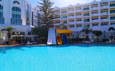 Children's water slides beside the swimming pool at El Mouradi Hammamet Children's water slides beside the swimming pool at El Mouradi Hammamet