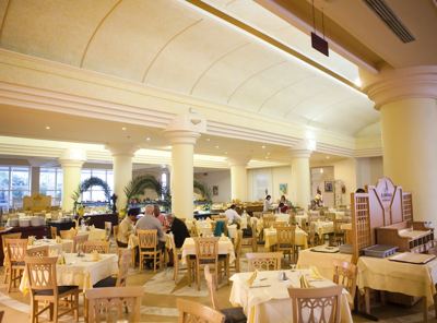 Main buffet restaurant dining hall at El Mouradi Hammamet Main buffet restaurant dining hall at El Mouradi Hammamet