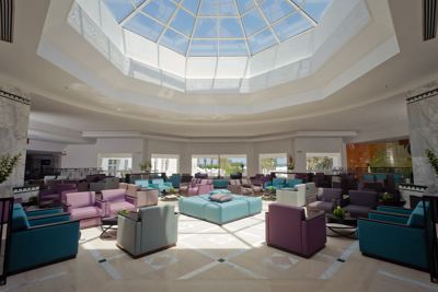 Hotel lobby with glass dome at El Mouradi Club Kantaoui Hotel lobby with glass dome at El Mouradi Club Kantaoui