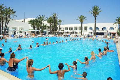 Aqua fitness session in the swimming pool at El Mouradi Club Kantaoui Aqua fitness session in the swimming pool at El Mouradi Club Kantaoui